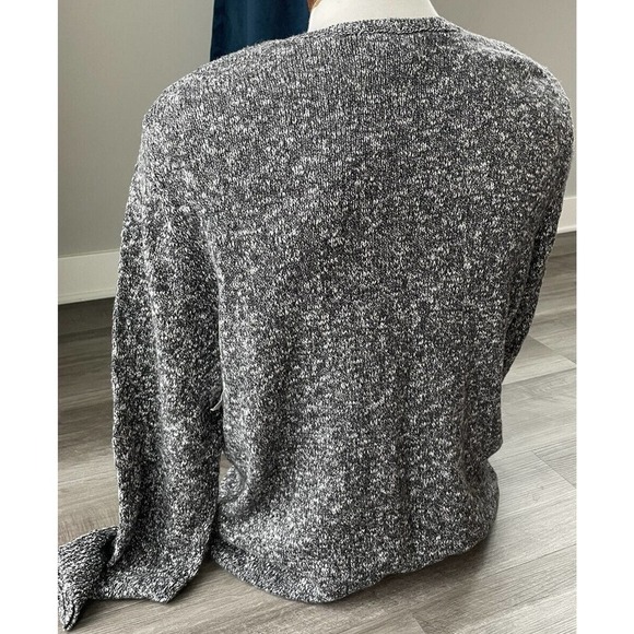 Calibrate Men’s Black Marled Knit Sweater L Crew Neck New Wool Blend Soft M3M5 - Picture 4 of 6